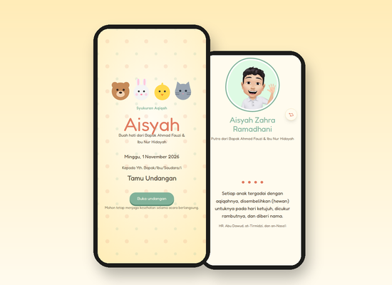 Tampilan tema Aqiqah Hewan