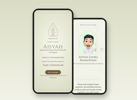 Tampilan tema Aqiqah Jawa